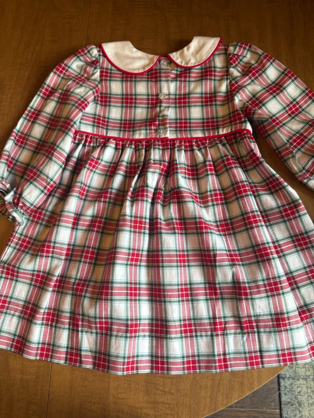 Banana Split red tartan plaid dress Peter Pan collar 3T EUC